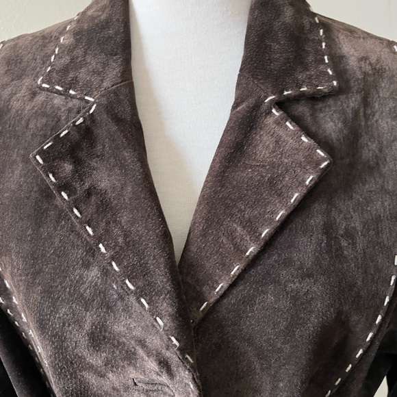SOLD - ROXY Brown suede jacket Fits like Medium - Picture 3 of 9